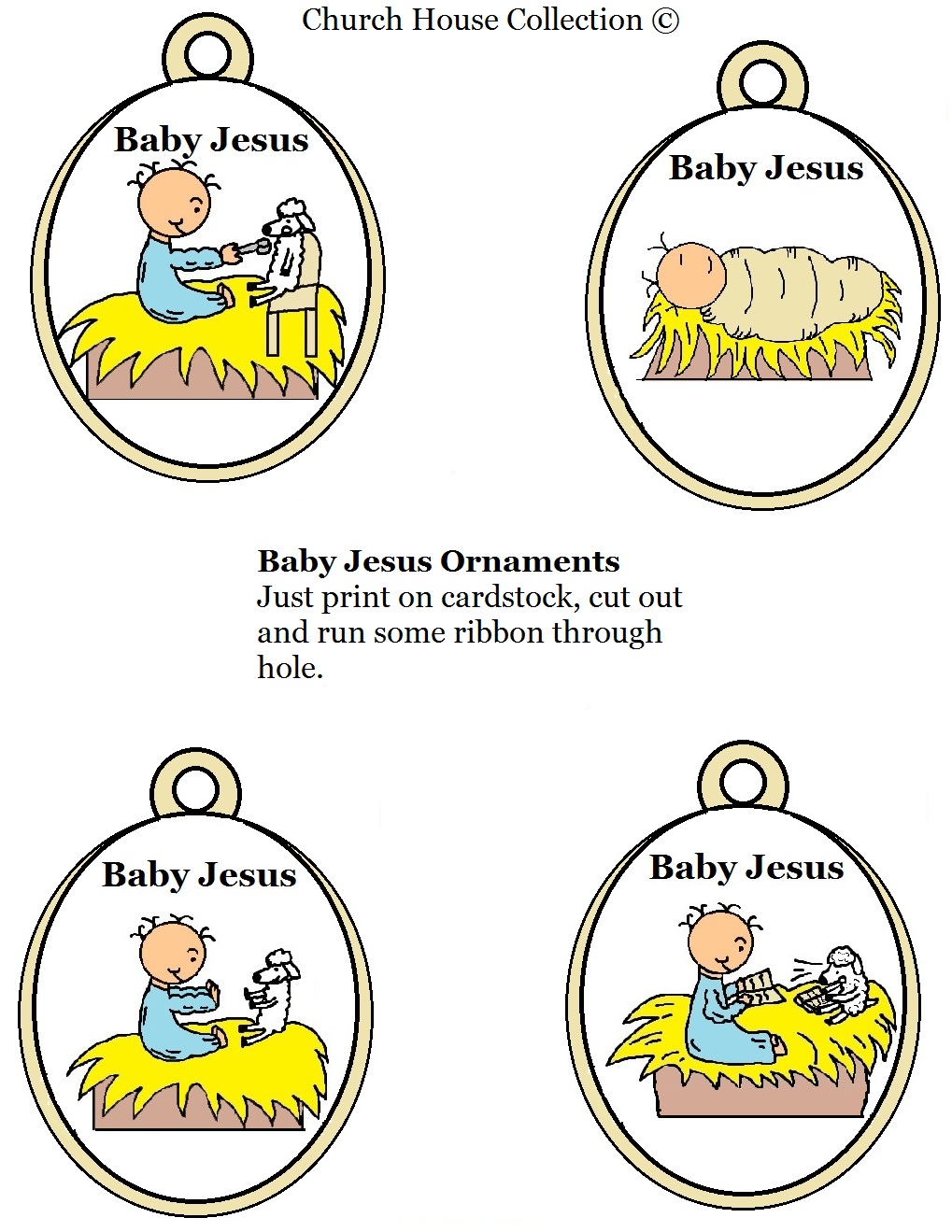 Printable Baby Jesus Ornaments Template